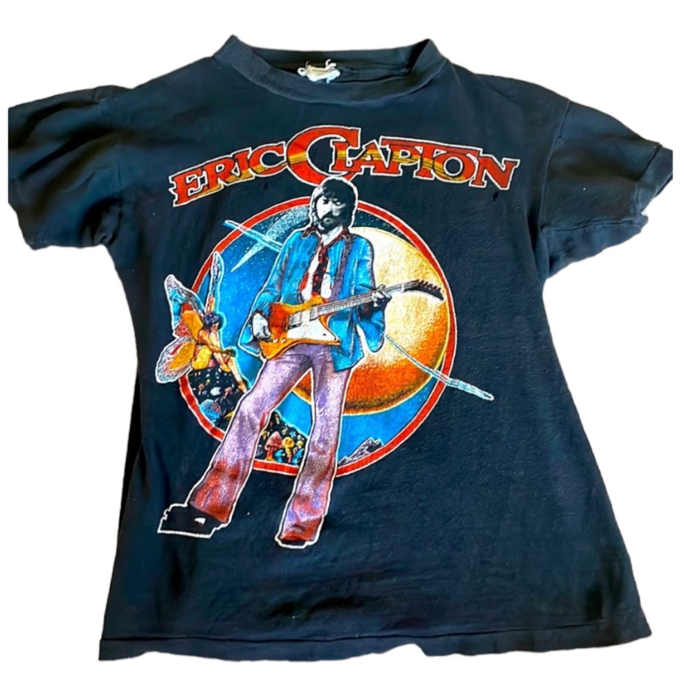 GENUINE RARE ERIC CLAPTON concert tee original graphic 1979 70s tour authentic